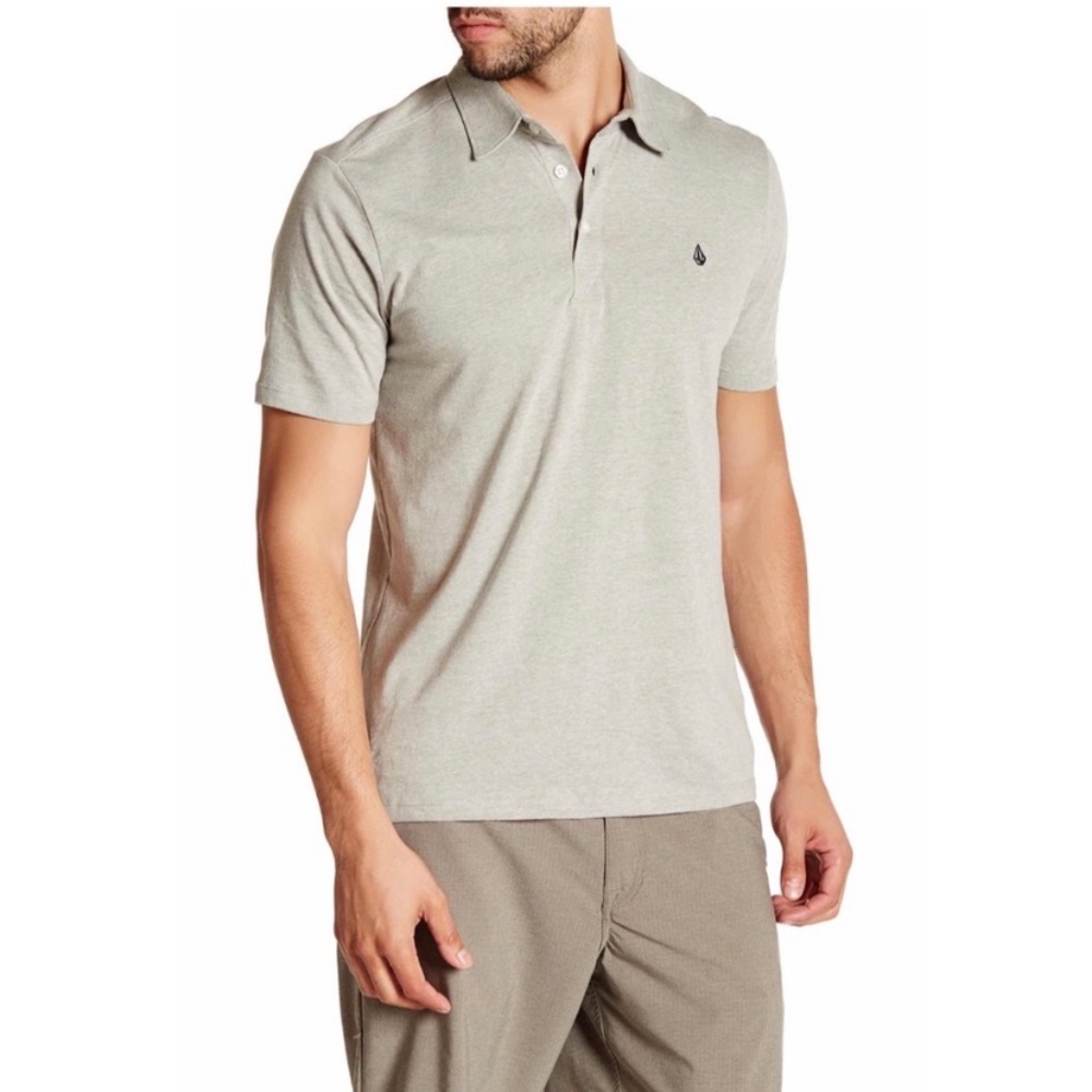 Volcom Gray Banger Polo Shirt Mens Small NEW